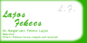 lajos fekecs business card